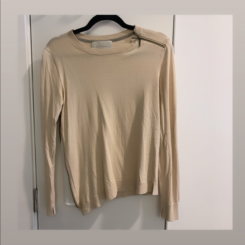 Brochu Walker Sweater Top with Zip Details